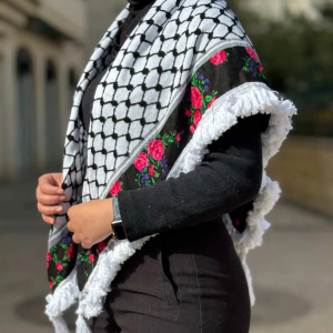 Felahi Kuffiyeh-Black Floral