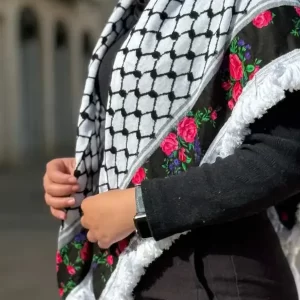 Felahi Kuffiyeh-Black Floral