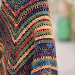 Hand Crocheted Shawl - Multicolored