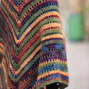 Hand Crocheted Shawl - Multicolored