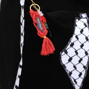 Kuffiyeh Handbag - Black with Kuffiyeh Map and Border