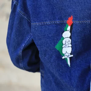 Tatreez Jean Jacket - Handala