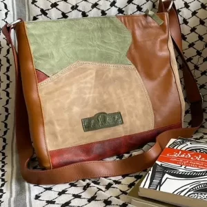 One of a Kind Leather Purse - Brown & Green